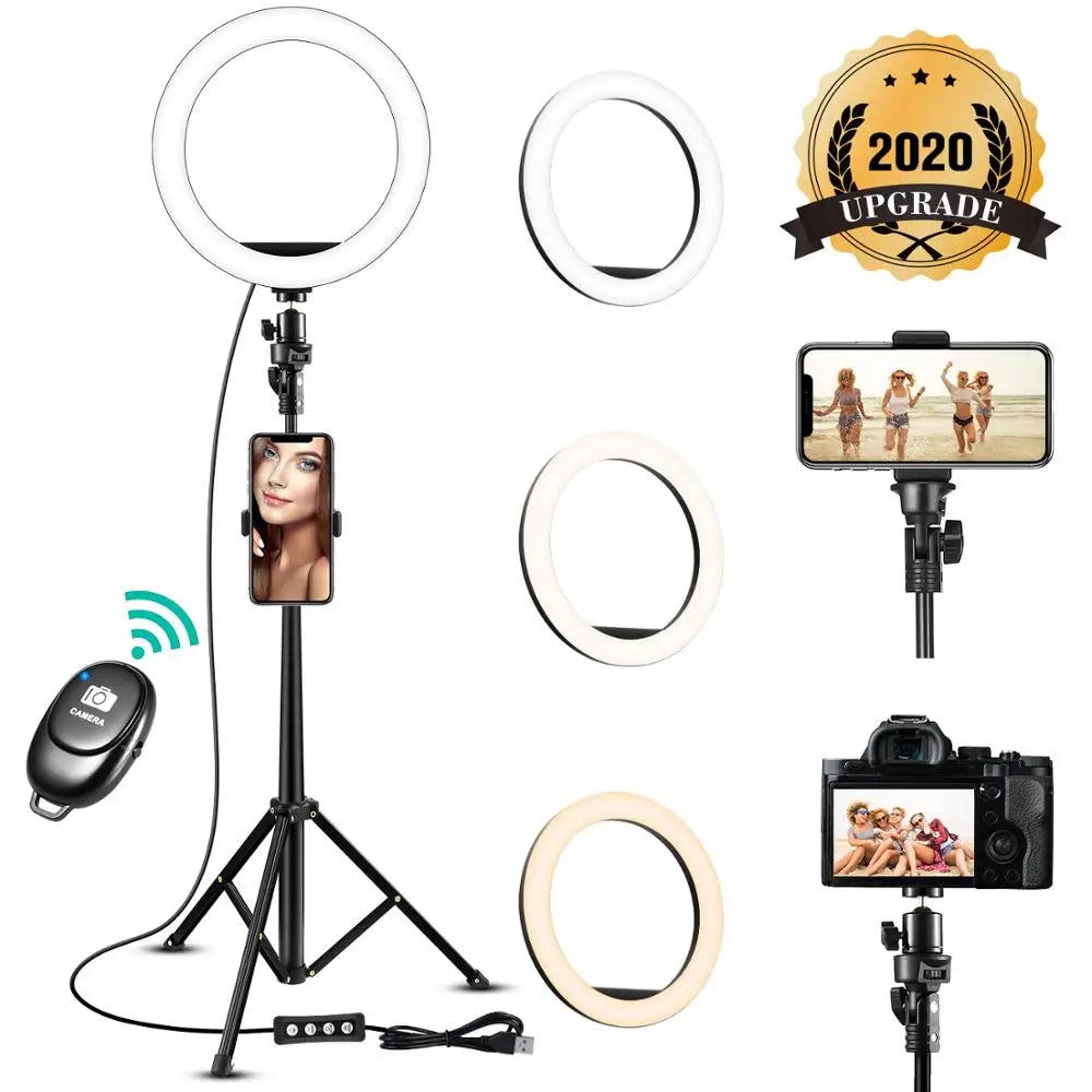 Innovative Gadgets 10 Inch LED Ring Light Selfie Makeup Youtube Ring Light Stand Tripod