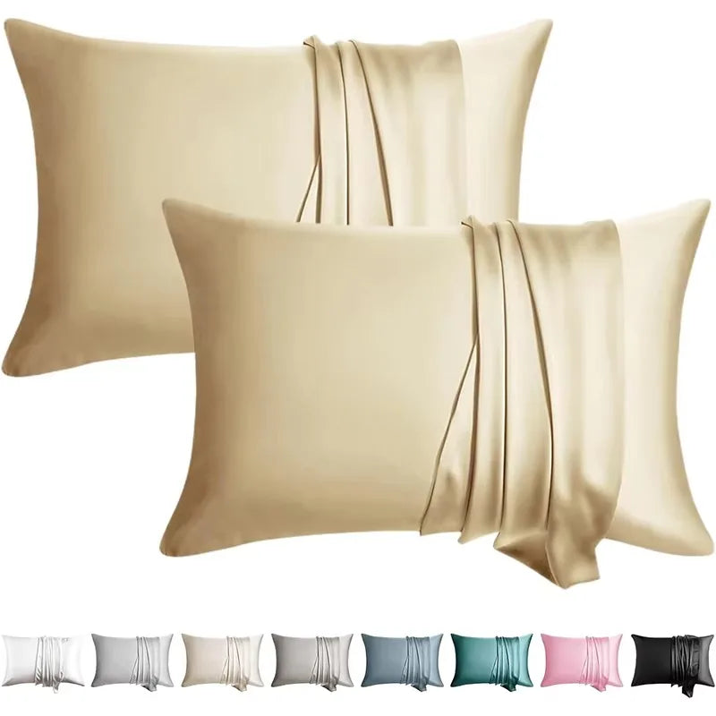 Customizable 100% Silk Satin Pillowcase 22 Momme Seamless Silver Ion Antibacterial Zipper