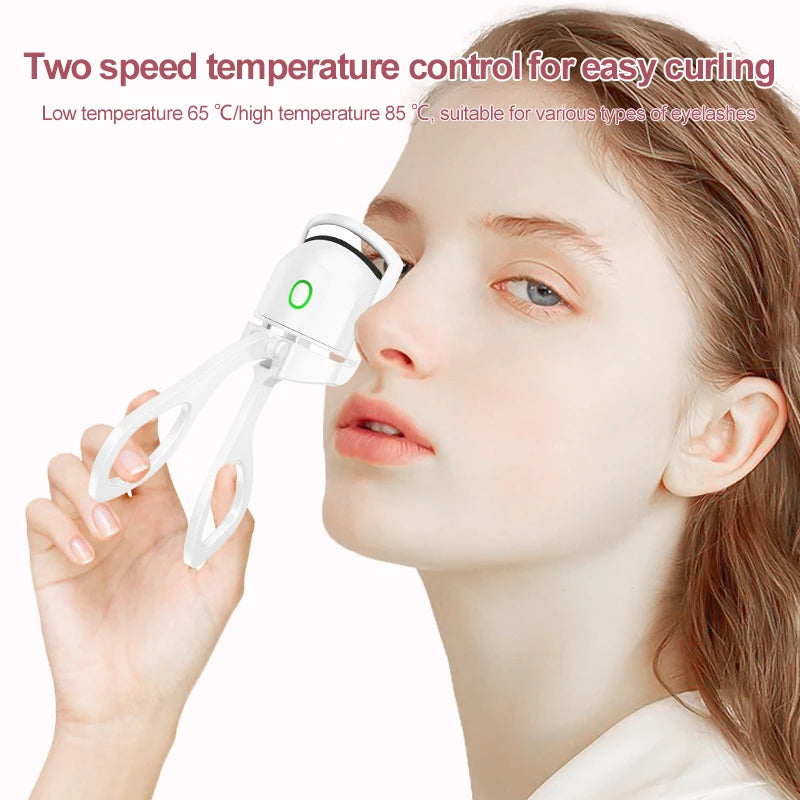 Electric Eyelash Curler Fast Heating Eyelash Curler Silicone Long-Acting Natural Eye