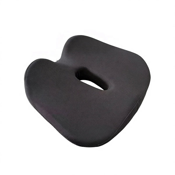 U-Shape Memory Foam Car Seat Cushion with Coccyx Cut-Out, Dark or Light Gray