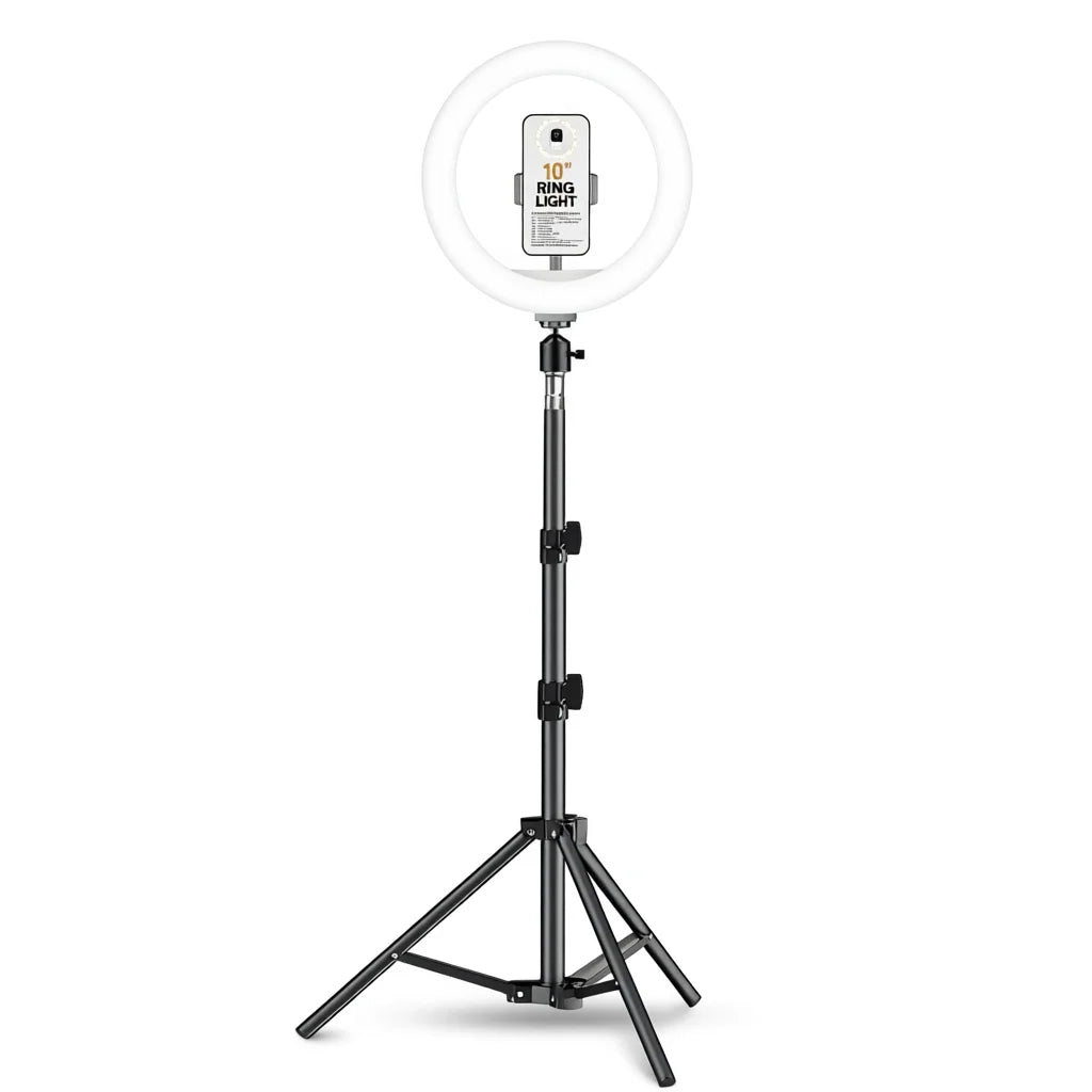 Myrva 10 Inch Ring Light With Phone Holder Adjustable Color Temperature Usb Powered