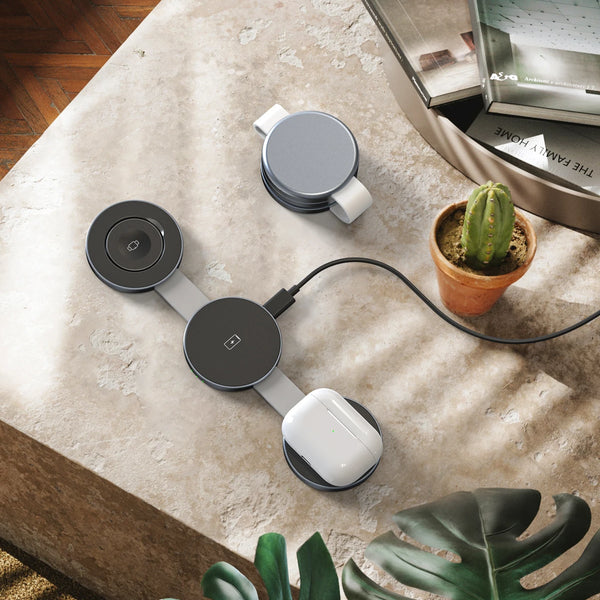 3 in 1 Foldable Wireless Charger 15W Fast Charging Station Magnetic Charging Dock
