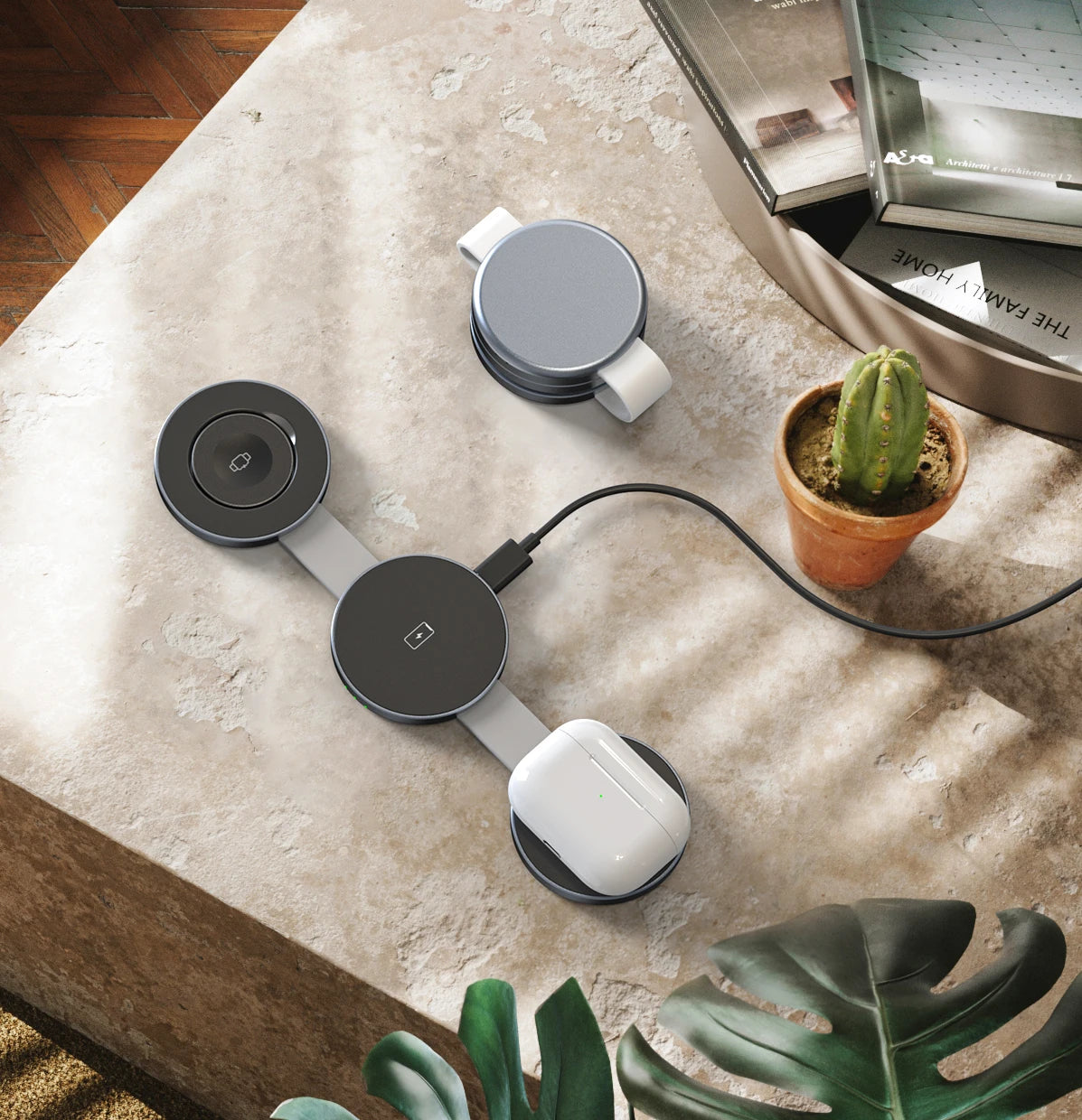 3 in 1 Foldable Wireless Charger 15W Fast Charging Station Magnetic Charging Dock