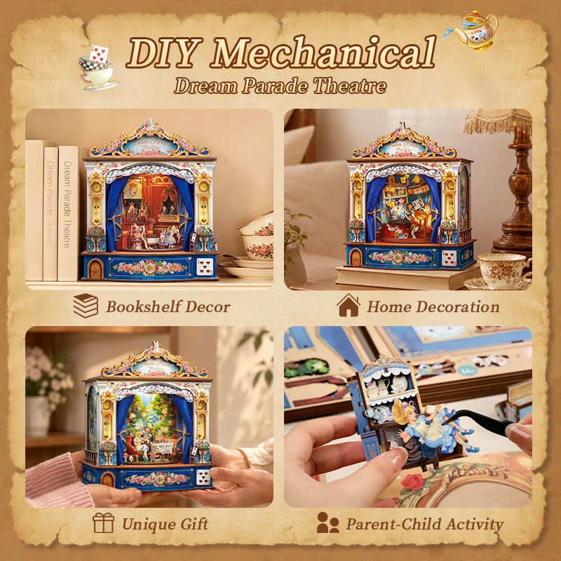 DIY Mechanical Dream Parade Theatre Wooden Book Nook Kit