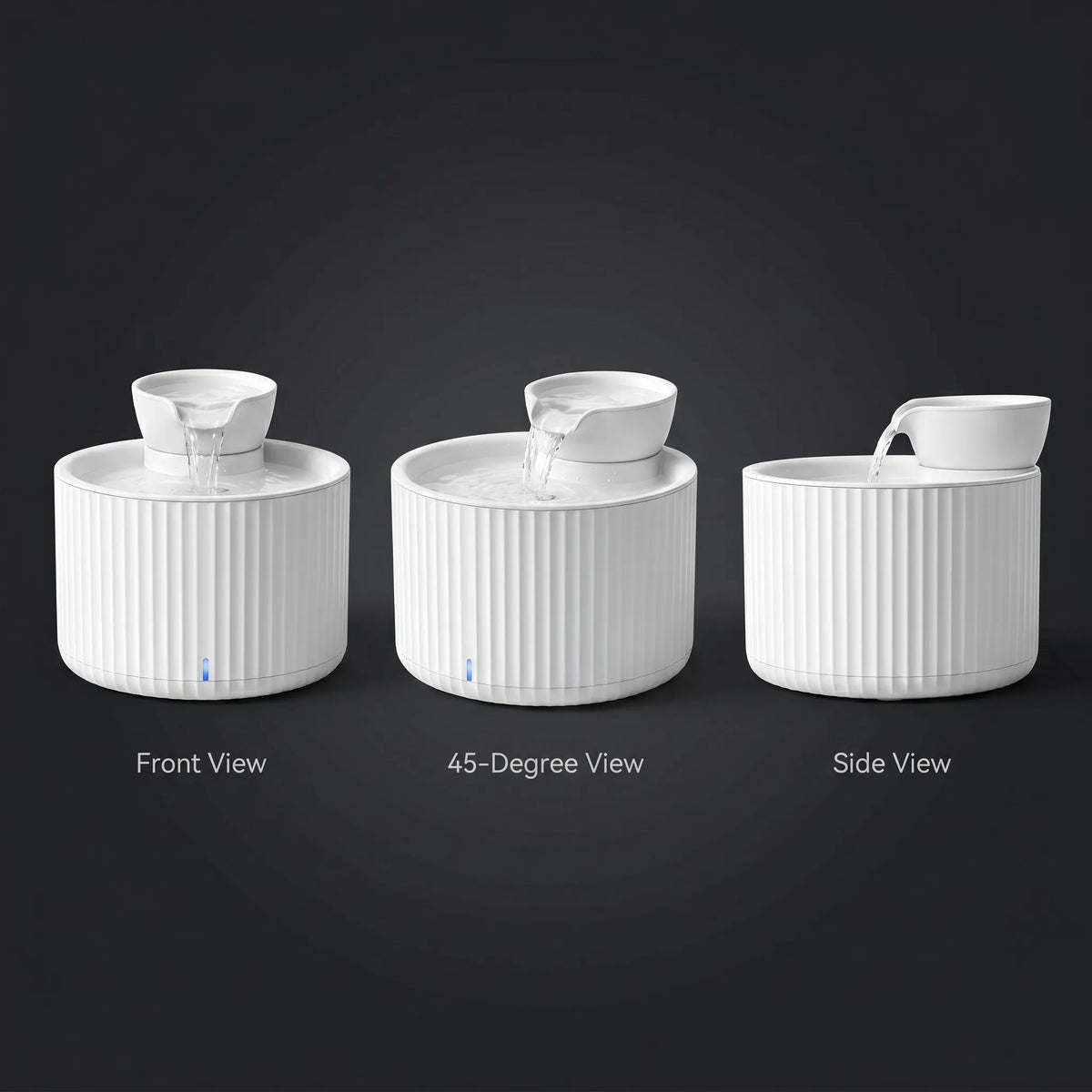 Cat Water Fountain, 2.5L Automatic Pet Water Dispenser with Waterfall and LED