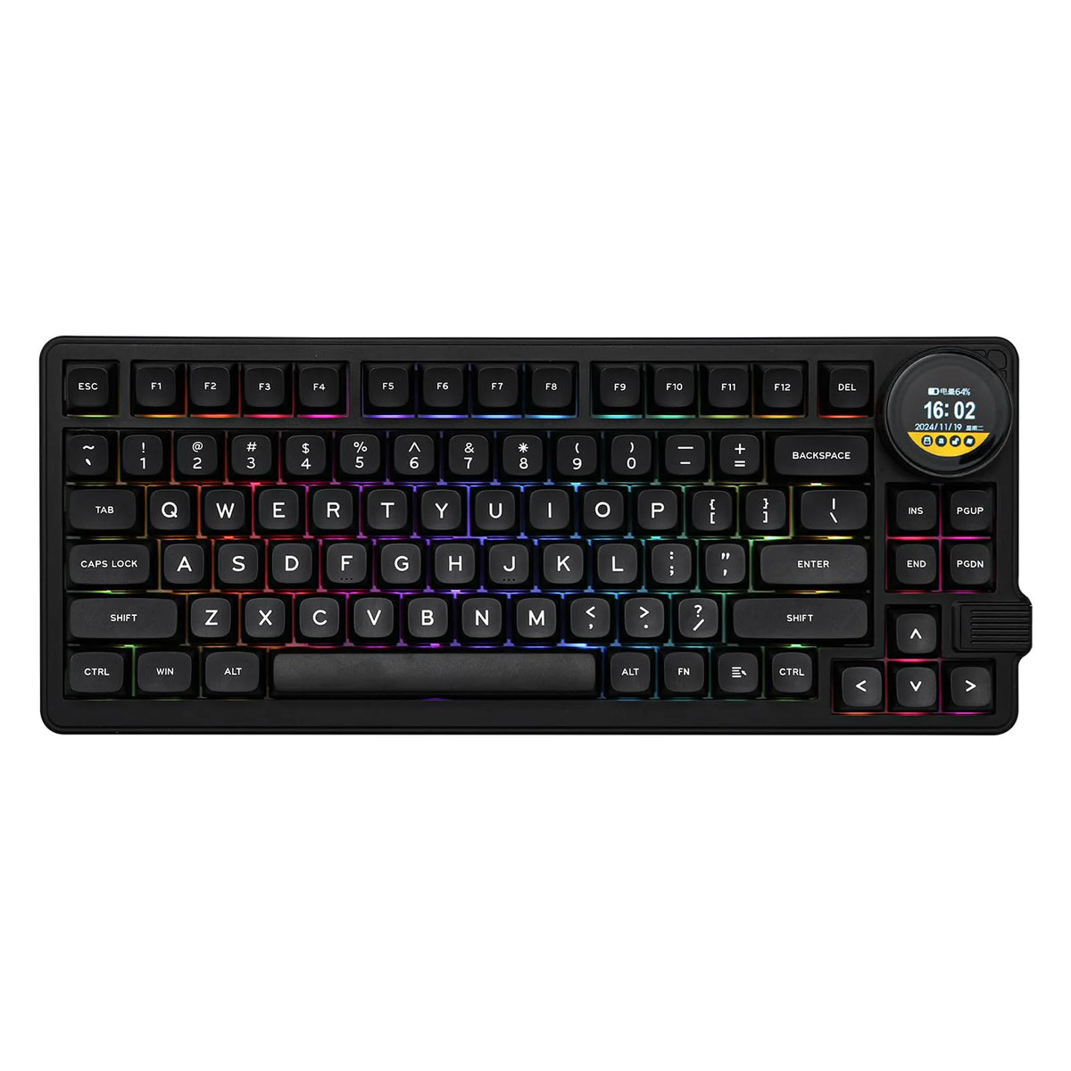 83-Key Mechanical Keyboard with Knob Screen RGB Backlight Gaming Mechanical Keyboard