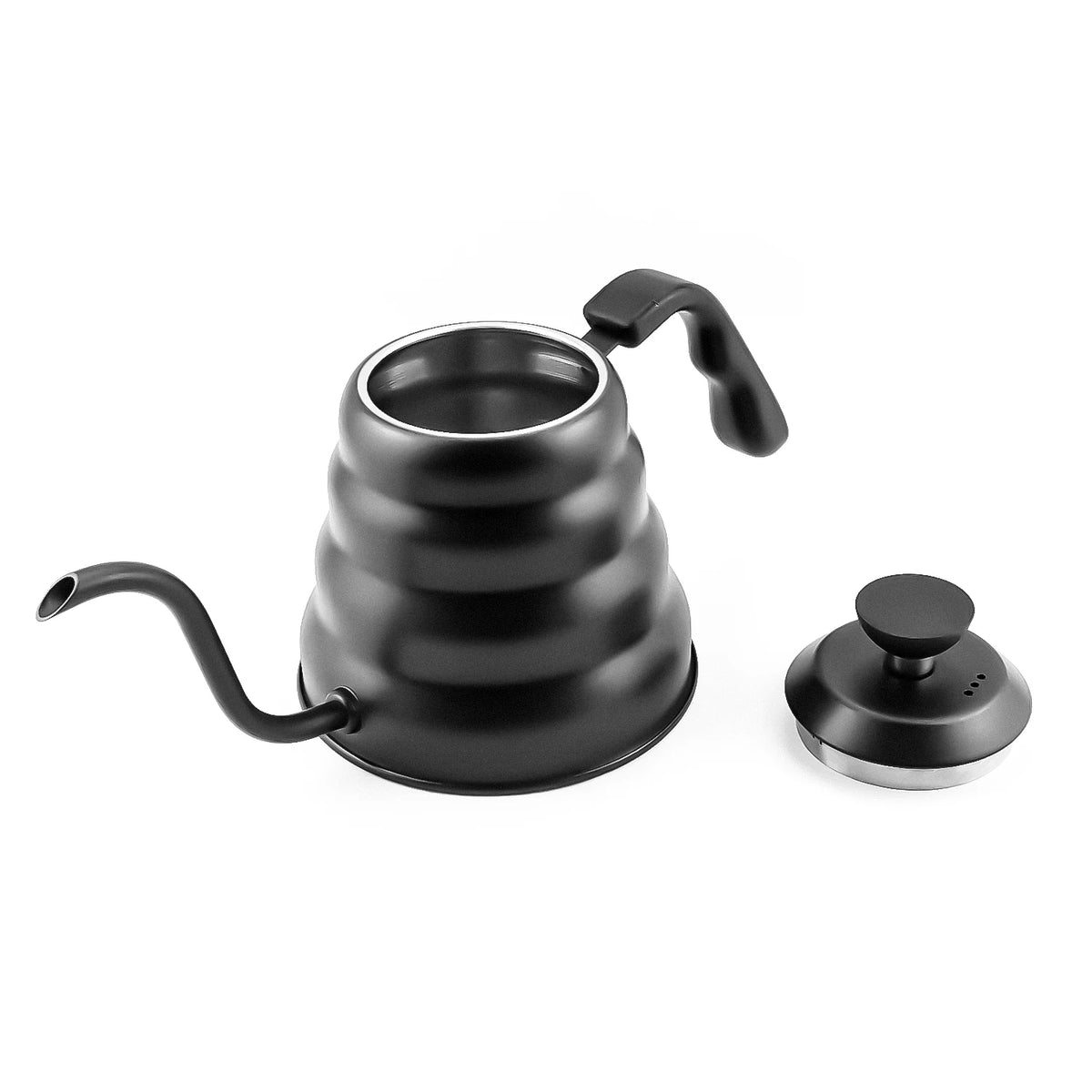 PTFE Black 1200ml Stainless Steel Gooseneck Spout Manual Pour Over Kettle Cloud Shaped