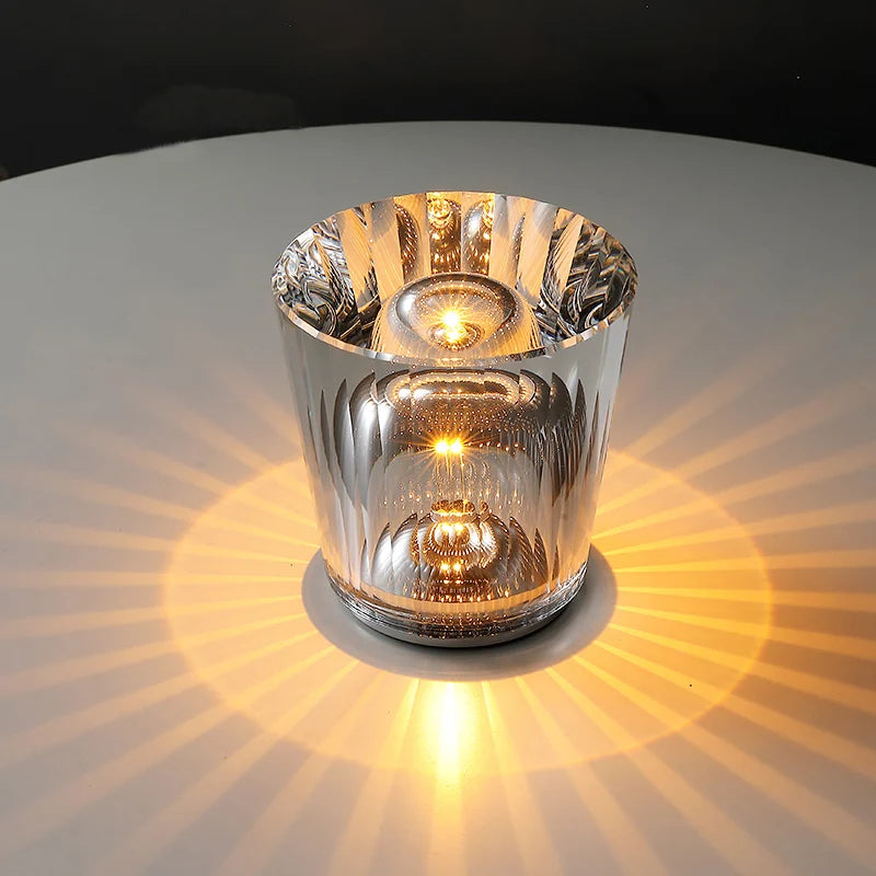 Gift Cordless Rechargeable Table Lamp Kit Customized Crystal Small Table Lamp for Bar