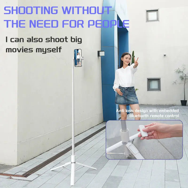 Auto Open and Close Selfie Stick Tripod Automatic Integrated Portable Tripod Travel