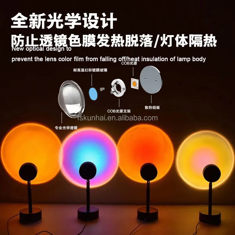 LED Sunset Projection Lamp Web Celebrity Special Photography Lamp KH-SP-RGB