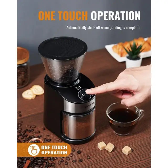 Molino De Cafe 32 Electric Grinding Display Black Timer Electric Coffee Bean Burr Grinder