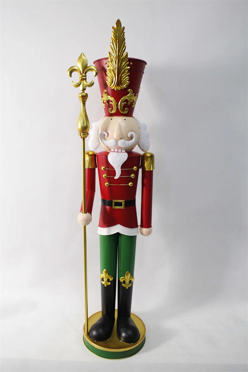 Large 1.06m Wooden Nutcracker Christmas Decorations Ornament in Doll Shape for Festive