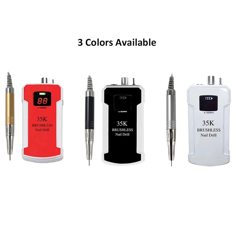 Professional High Speed 35000Rpm Portable Electric Rechargeable Nail Drill Machine