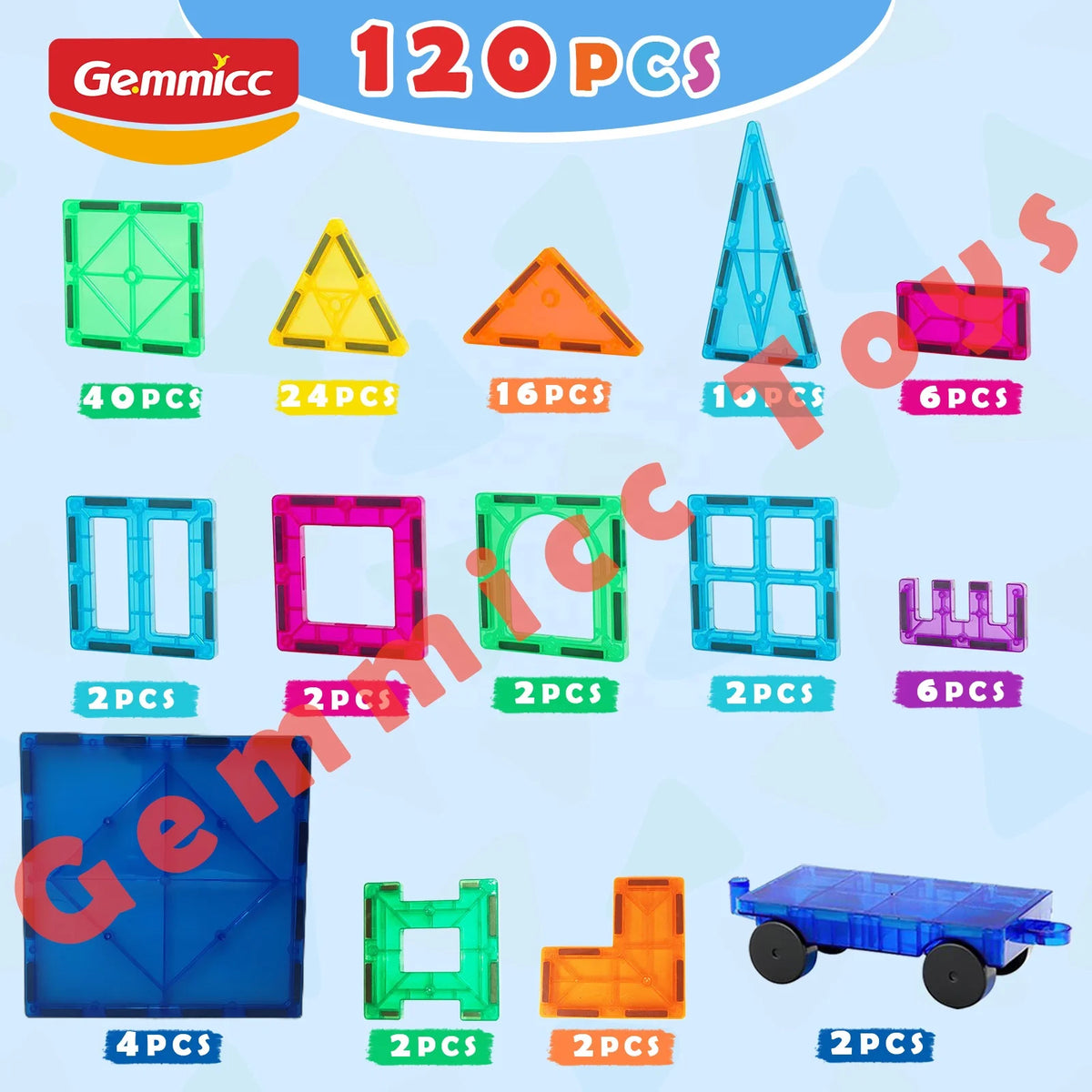 Gemmicc No Requirement Kids 60 100 Pcs 120 Pcs Educational 3D Magnetic Toy Magnetic