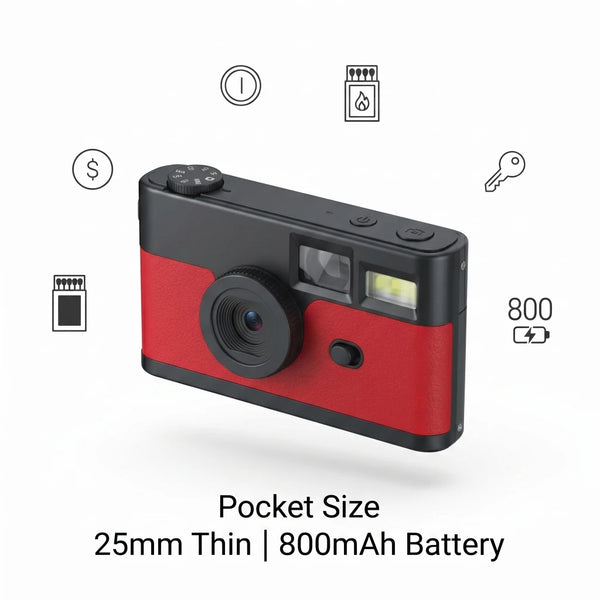 Vintage Style Point and Shoot Camera 13MP 1080P with Retro Filter ELS Anti Shake Screen