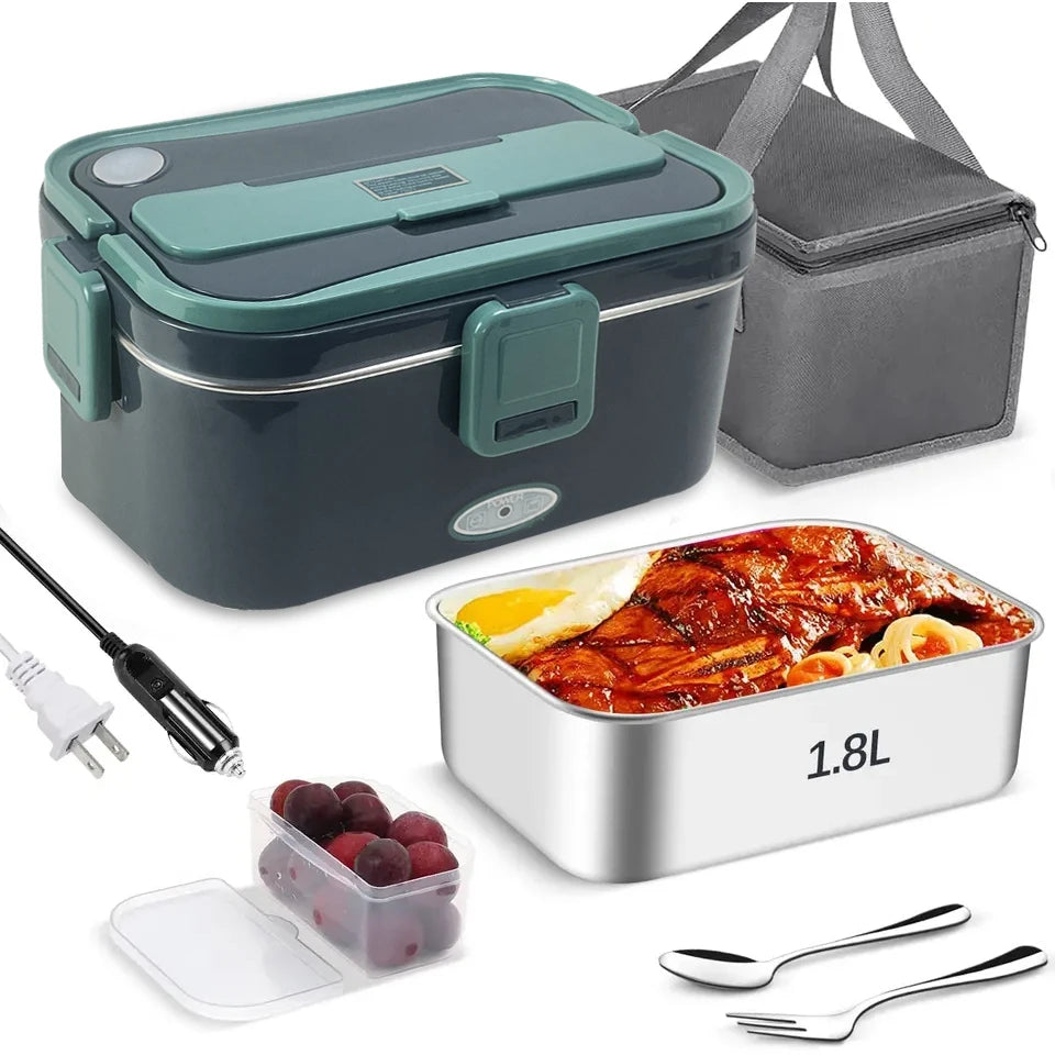 1.8L Self Heating Electric Lunch Box Food Warmer,Portable Heated Electric Lunchbox
