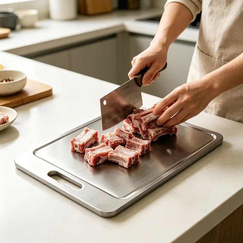 New 100% Pure Titanium Cutting Boards Kitchen Chopping Blocks Doubled Sided Stainless