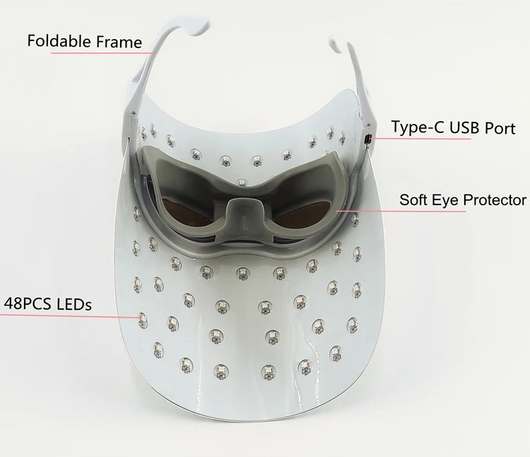 LED Red Light Therapy Infrared Light Therapy Mask Three Color-Red Blue Yellow Light