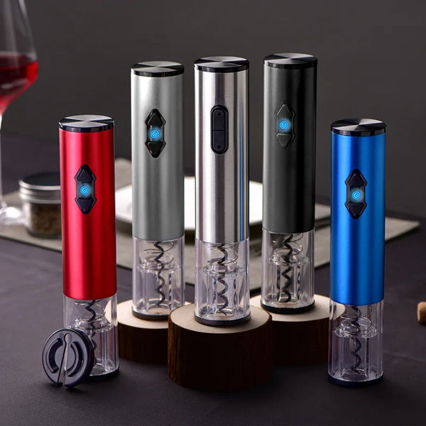 Electric Wine Bottle Opener Automatic Corkscrew with Foil Cutter Stainless Steel Gift
