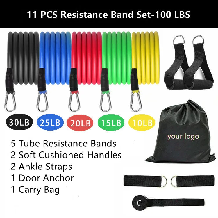 11-Piece Resistance Band Set for Home Workouts and Strength Training