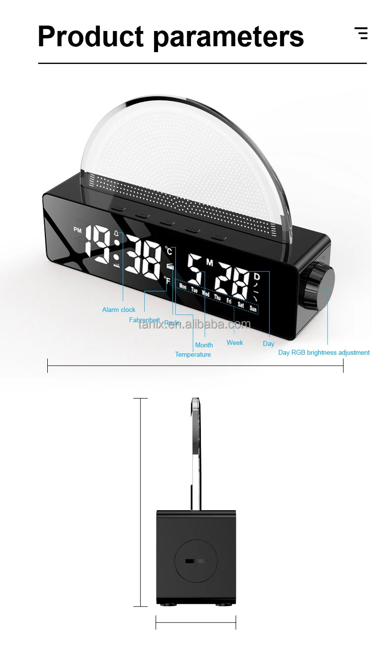 Simulation Electronic LED Light with Sunrise Alarm Clock Wake-Up Light Calendars