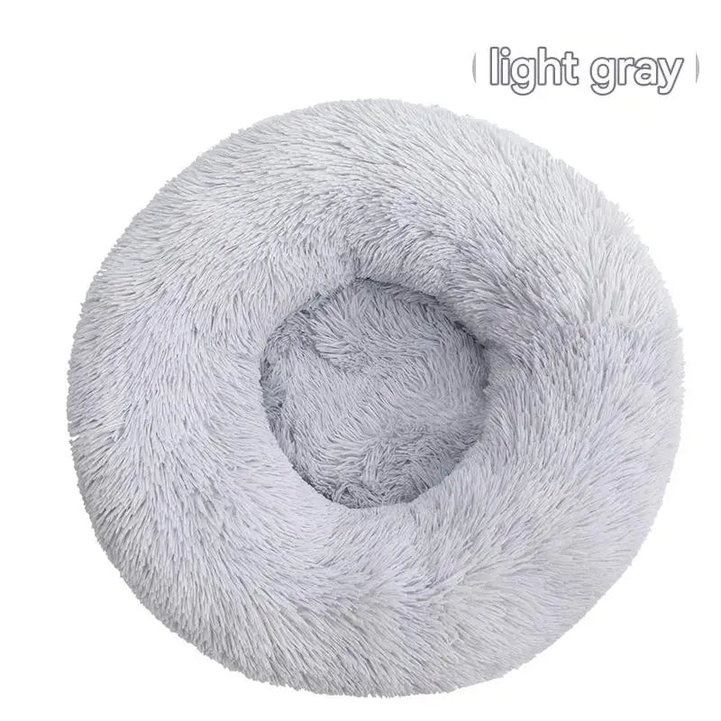 Luxury Fluffy Cushion Plush Soft Donut Dog Bed Accessories Washable Calming Sofa Camas