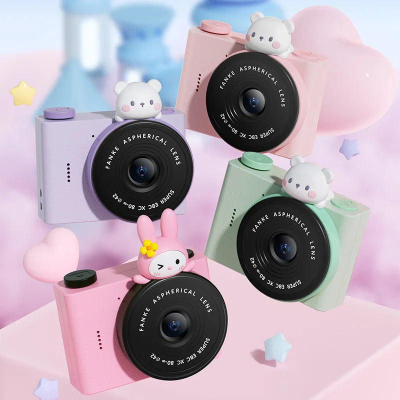 Kids Gift Mini Digital Video Camera 2000W HD with Built-In Games Cute Cartoon Design Gift
