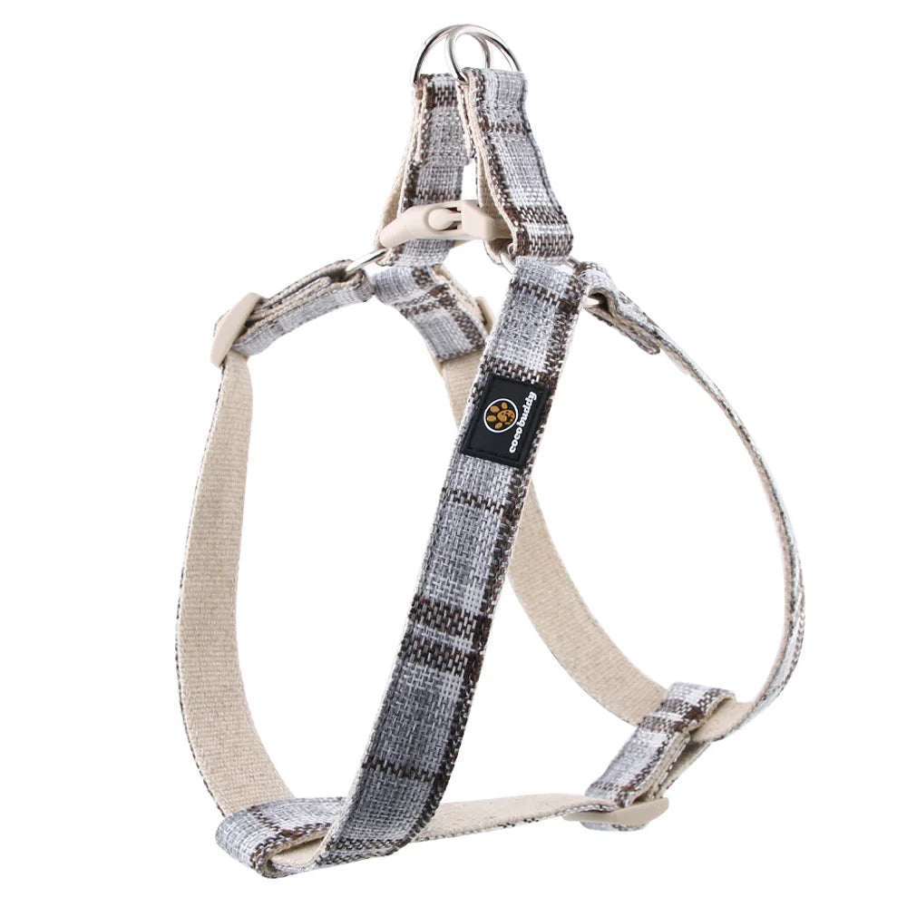 Eco-Friendly Cotton Linen Step-In Vest-Style Dog Harness Adjustable No Pull Soft