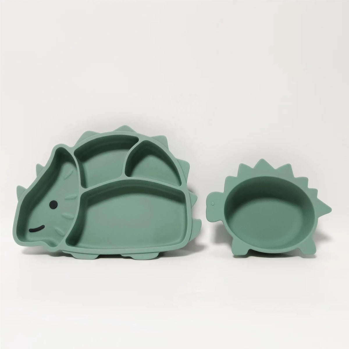 Fubon Silicone Manufactory Dinosaur Silicone Baby Feeding Set for Dinner Lunch Breakfast