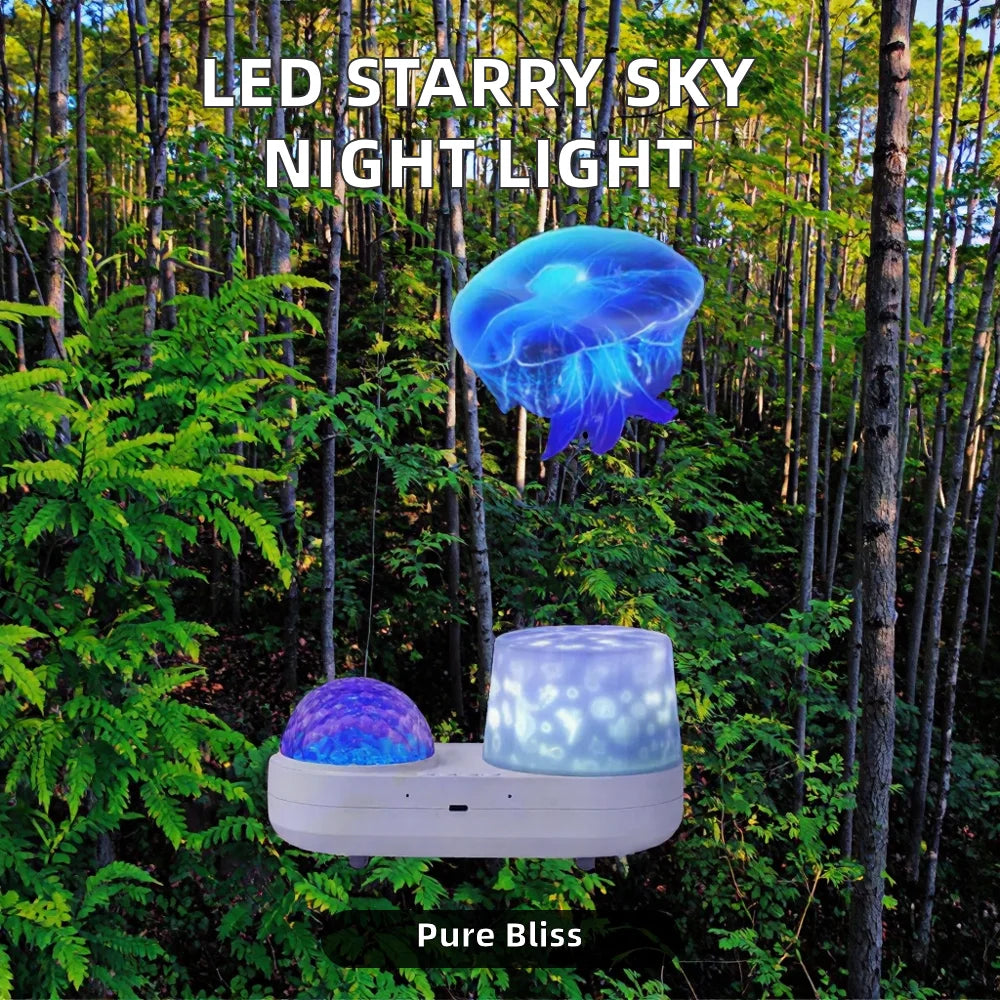 New Indoor LED Child'S Bedroom Rechargeable ABS Star Night Light Jellyfish Starry Sky