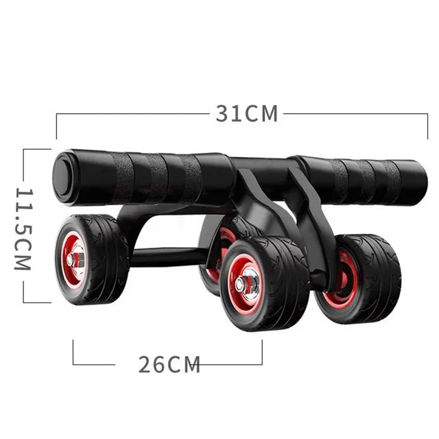 Multi-Function 4 Wheel Abs Roller with Knee Pad Mat Abdominal Wheel Fitness Ab Abdominal