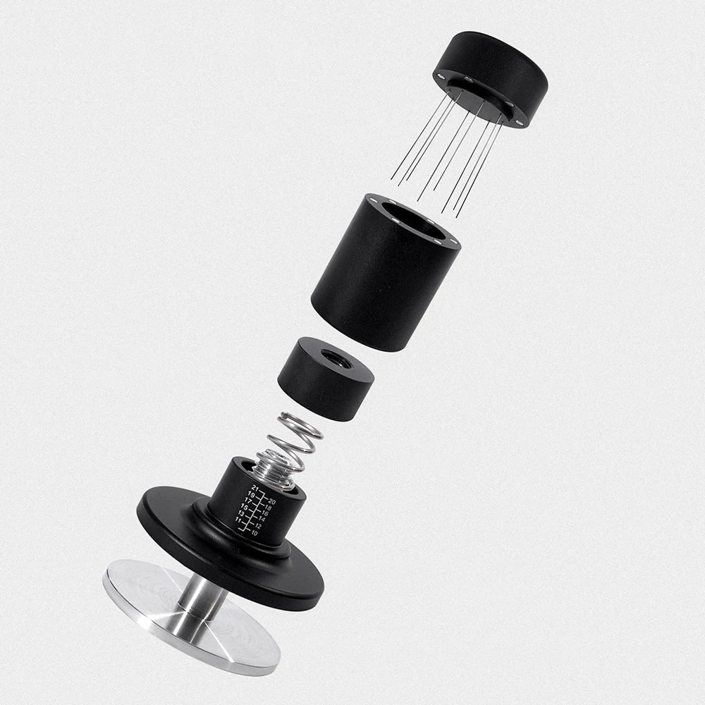 2 in 1 Commercial Espresso Tamper WDT Tool Magnetic Distributor Calibrated Coffee Tamper