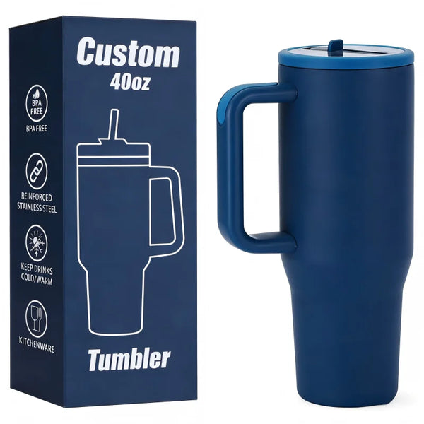 40 Oz New Simple Leak Proof Travel Tumbler With Handle and Straw Lid Vacuum Mug
