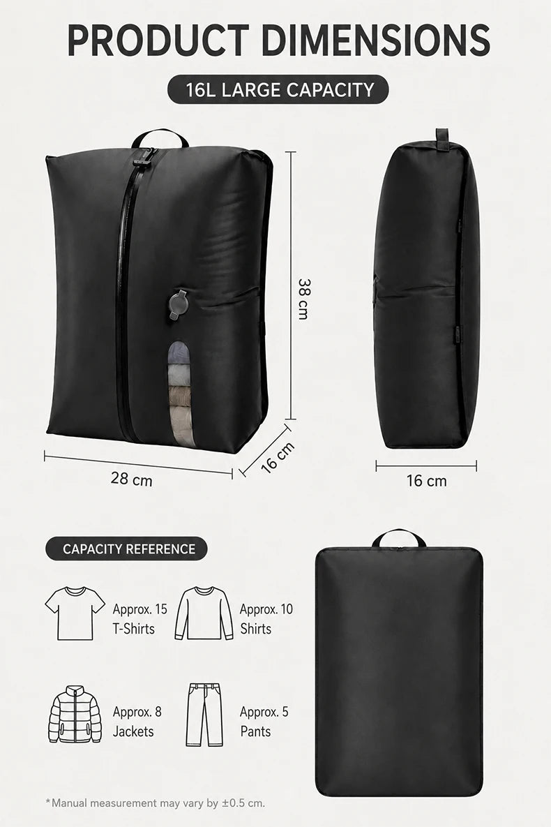 TPU Material Travel Vacuum Bags Pump Reusable Waterproof Durable Tear-Resistant Luggage