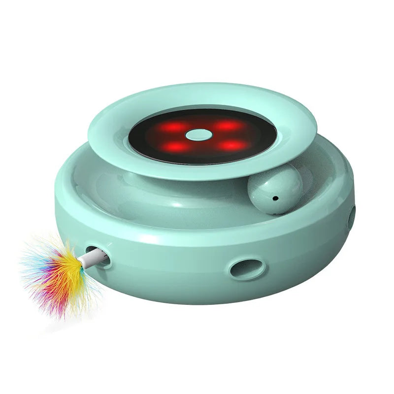 3 in 1 Automatic Interactive Cat Toy Electric Rotating Butterfly Feather Glow Ball Indoor