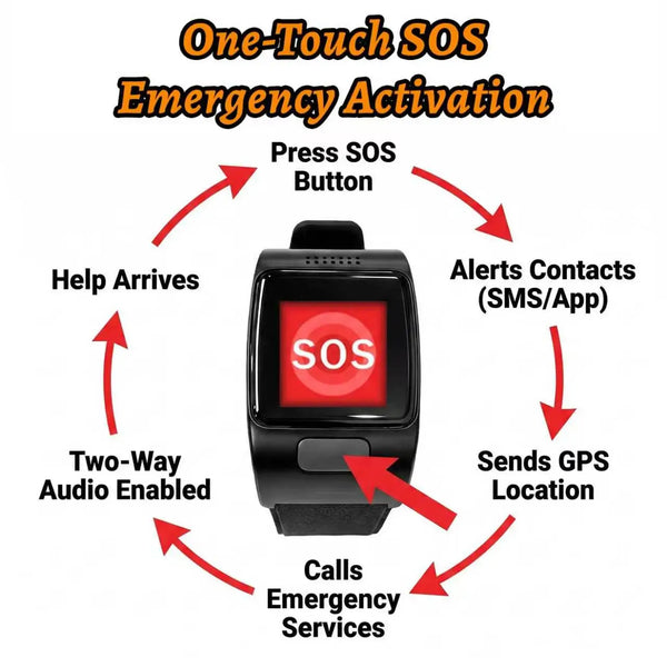 VL12S Elderly Smart Watch SOS Emergency Call GPS LBS Positioning Heart Rate Blood