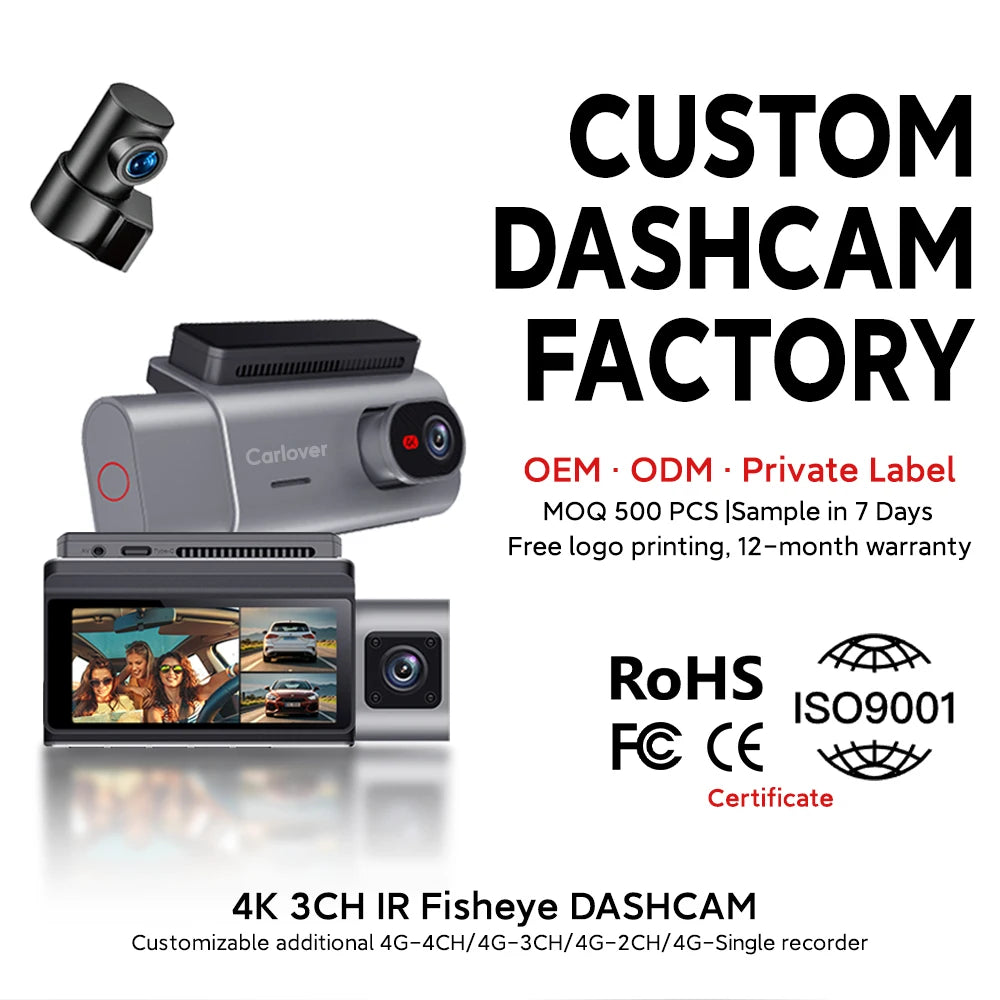 3 Channel 4K Ultra HD Dash Cam 4k Dash Camera for Cars 3 Channel Dash Cam 4k WiFi Car