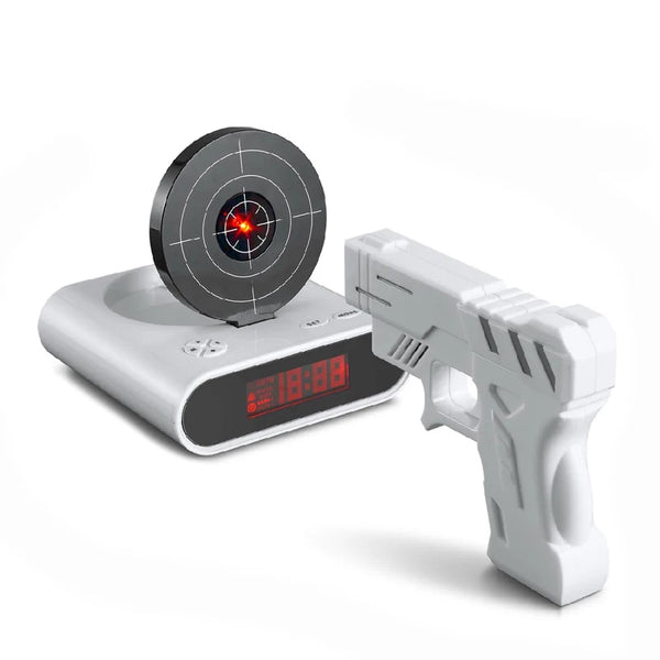 Lazy Wake Up Clock Gun Shooting Target Sunrise Alarm Clock for Sale