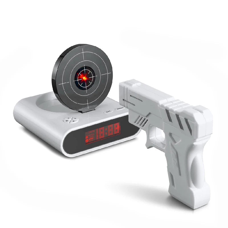 Lazy Wake Up Clock Gun Shooting Target Sunrise Alarm Clock for Sale