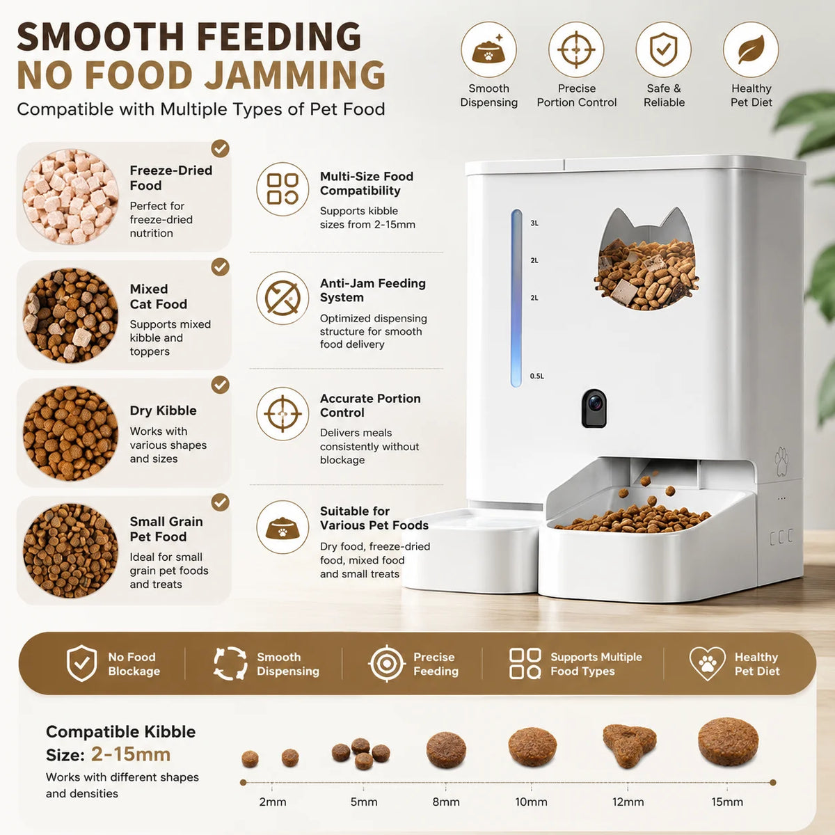 Pet Automatic Large-Capacity Smart Cat Feeder with Integrated Food & Water Dispenser