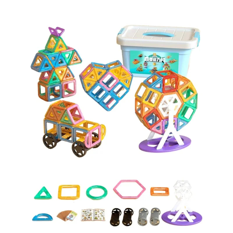 3D Children Toy Magnetic Tiles Kids Early Education DIY Magnetic Building Tiles