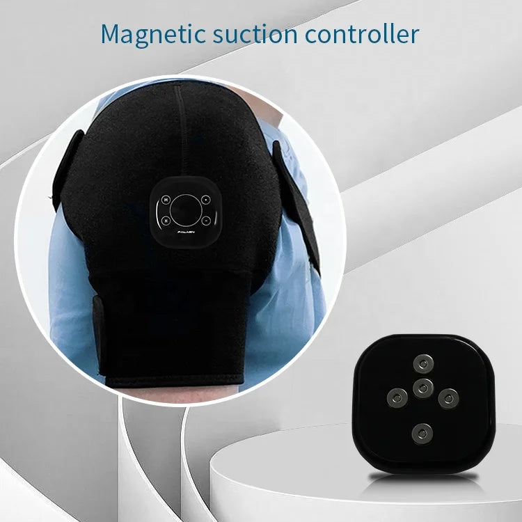 Mini Heated Shiatsu Body Massager with Vibration and Mesh Fabric, Black