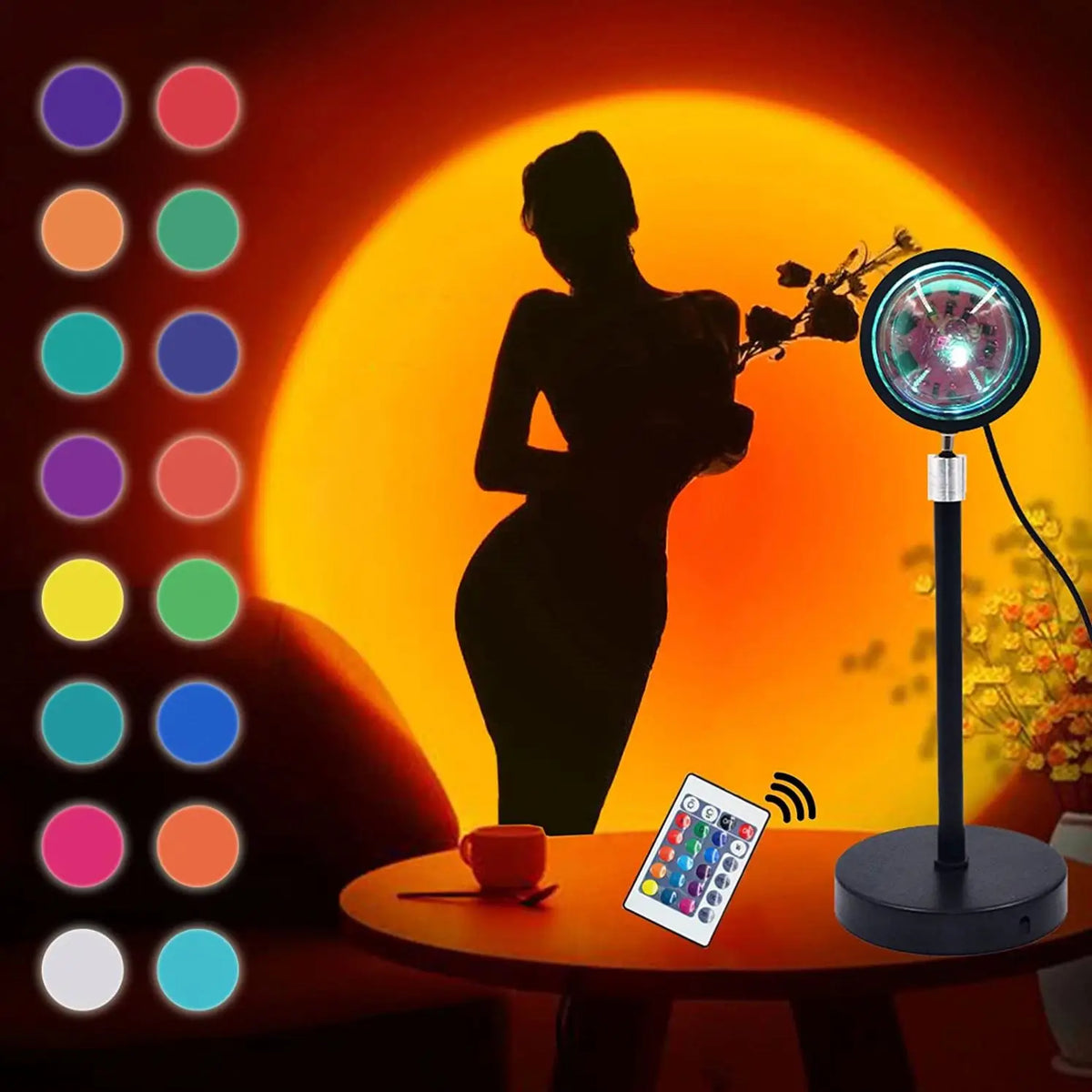 Led Rainbow Rgb Ufo Sunset Light Projection Lamp 360 Smart App Control 16 Colors Sunset