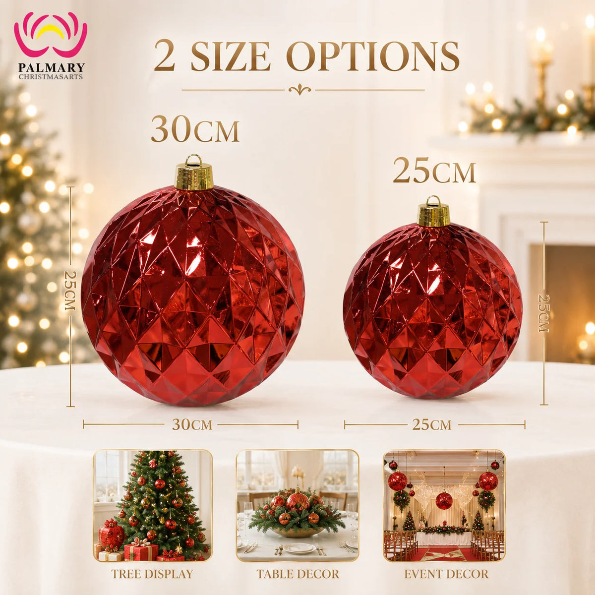 Handmade Plastic Ball Ornament Set Indoor Christmas Decoration With Shiny Finish For Tree
