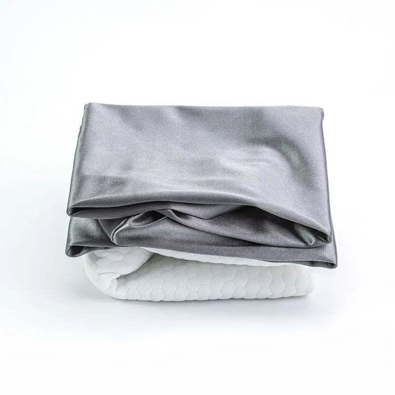 Household Wave Contour Pillow Replacement Cover, Breathable Satin Fabric Ergonomic Height