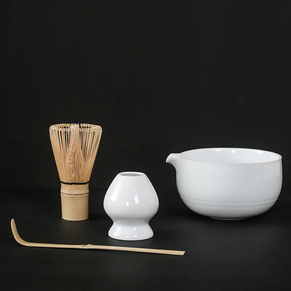 Custom 4-In-1 Gift Box Matcha Set Traditional Japanese Bamboo Whisk Chawan Fine Mesh