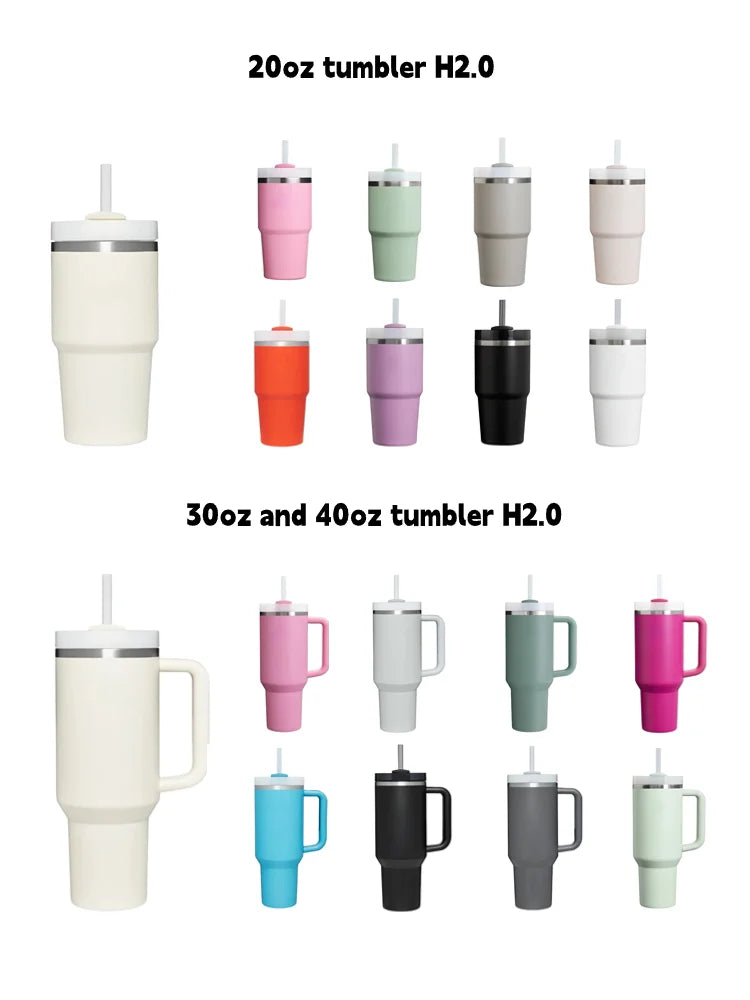 Custom Adventure H2.0 40 Oz Coffee Thermal Cup Stainless Steel Black Insulated Travel Mug