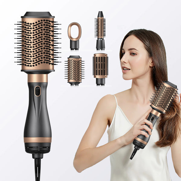 New 5 In 1 Detachable Hot Air Brush Hair Dryer Blow Dryer Brush Professional One Step