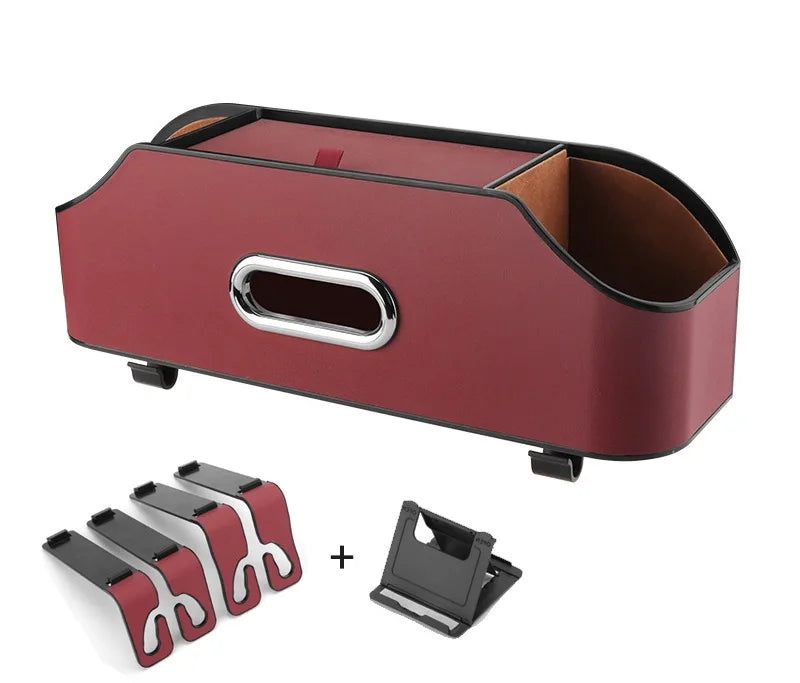 Luxury Car Back Seat Organizer Backseat Car Tissue Box Holder Cup Bottle Holder Auto Car