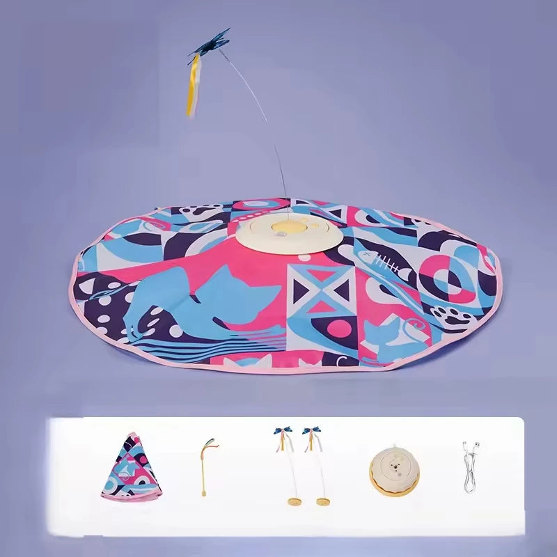 Smart Automatic Rotation Modern Plastic Cat Toys Electric Spinning Turntable Cat Stick